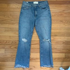 Mother jeans size 27 the insider crop step fray